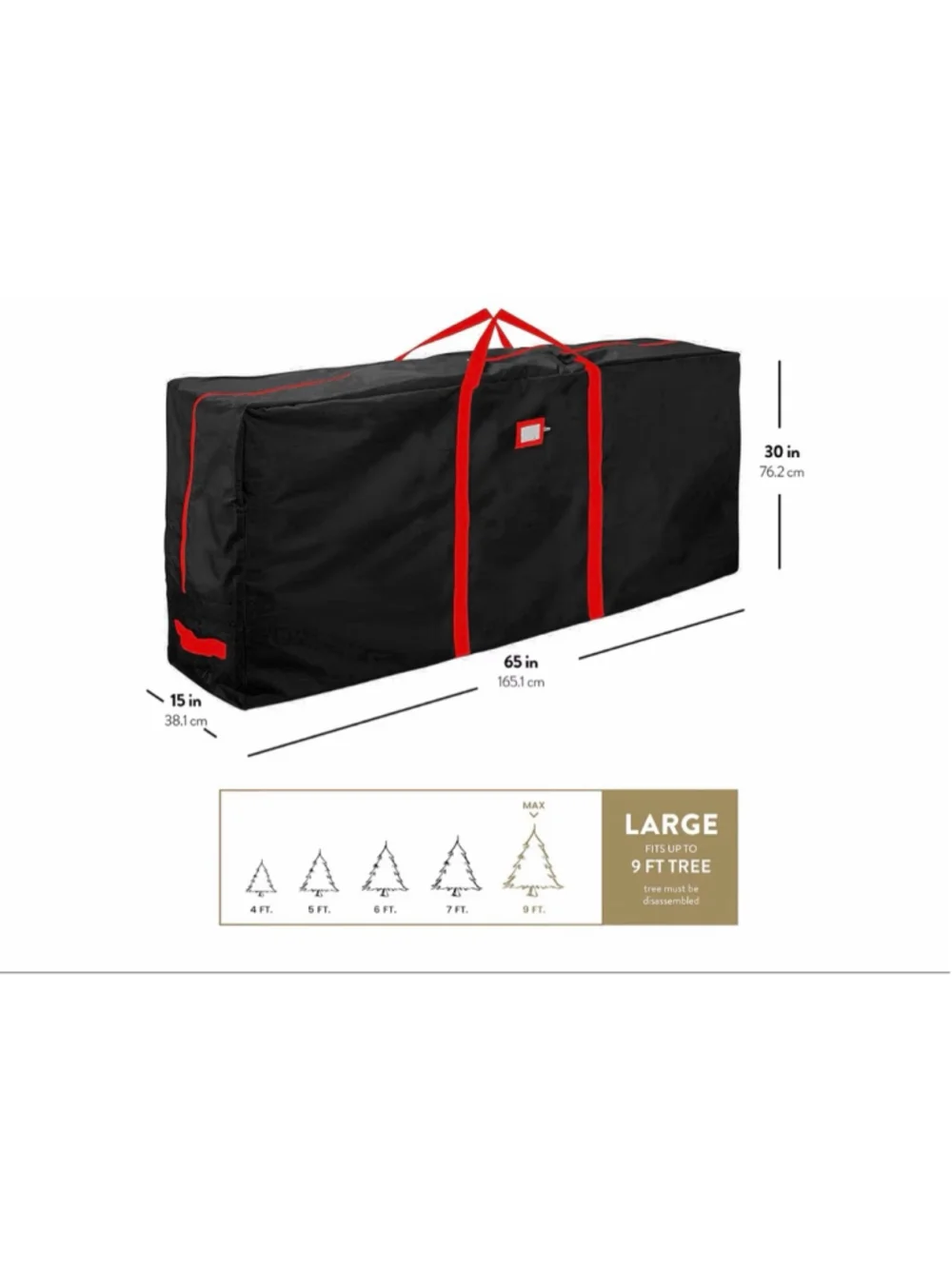 NEW ZOBER 600D Oxford Fabric Large Christmas Tree Storage Bag Fits 9 Ft